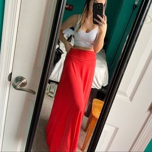 Lightly worn coral maxi skirt
